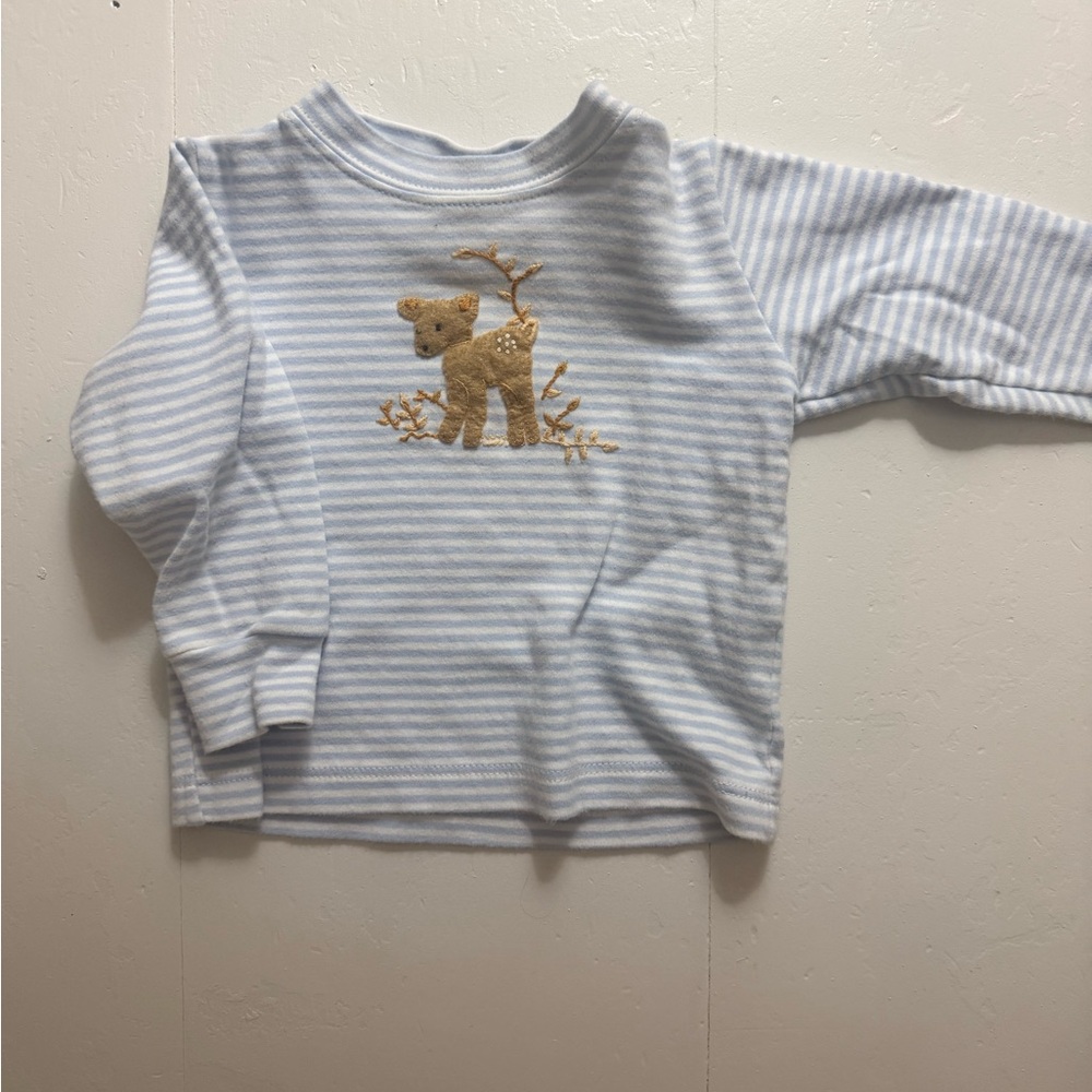 Squiggles Blue and White Kids Shirt with deer Design